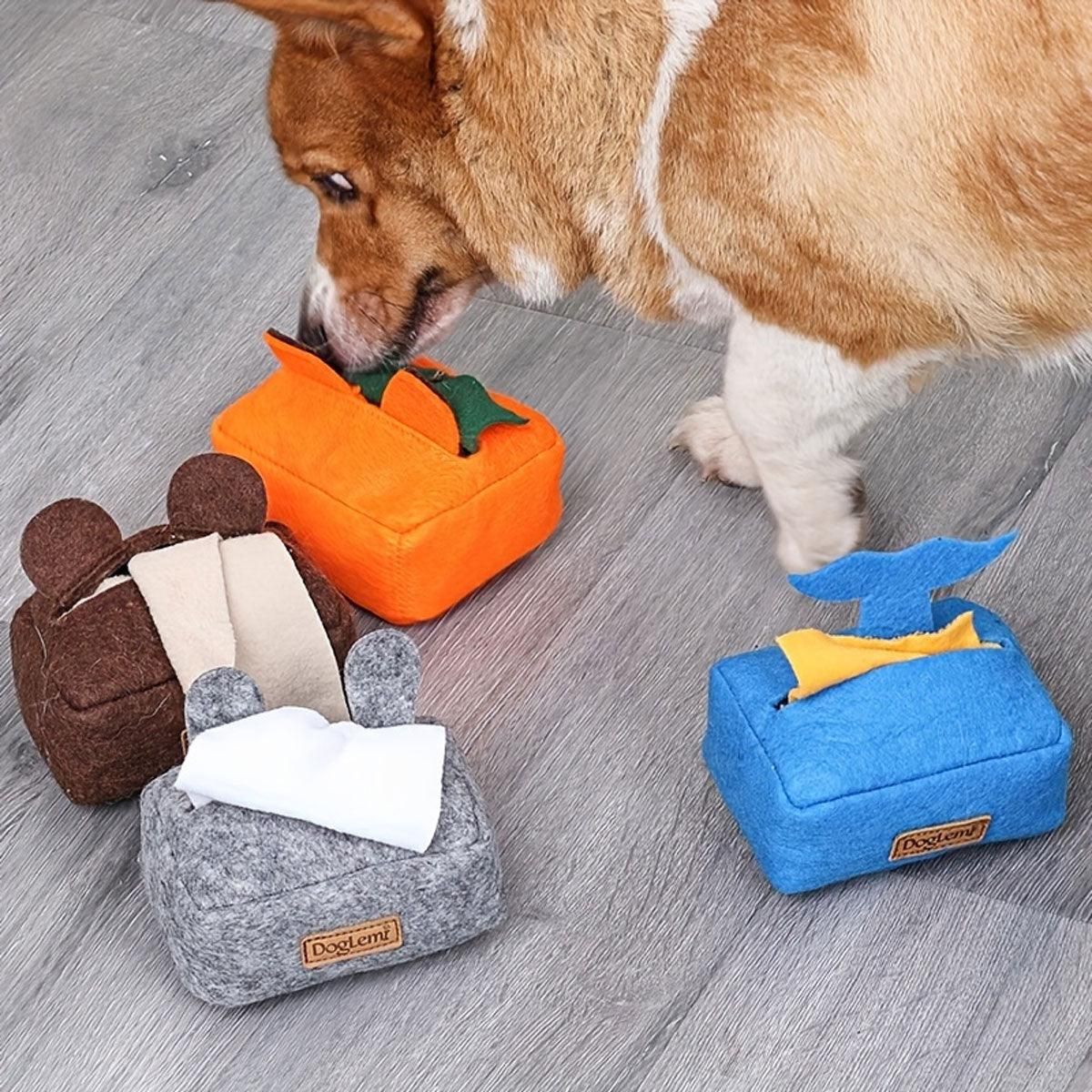 Dog Sniff Training Toy Plush Scent Training Aid for Puppies Interactive Pet Toy - Grey — image 5
