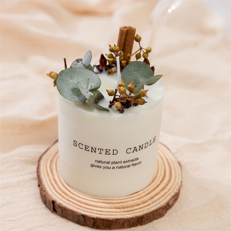 Scented Candle Soy Wax Dry Flower Glass Cover Wood Mat Aromatherapy Candle for Home Decoration Birthday Gift Type 2 โ image 4