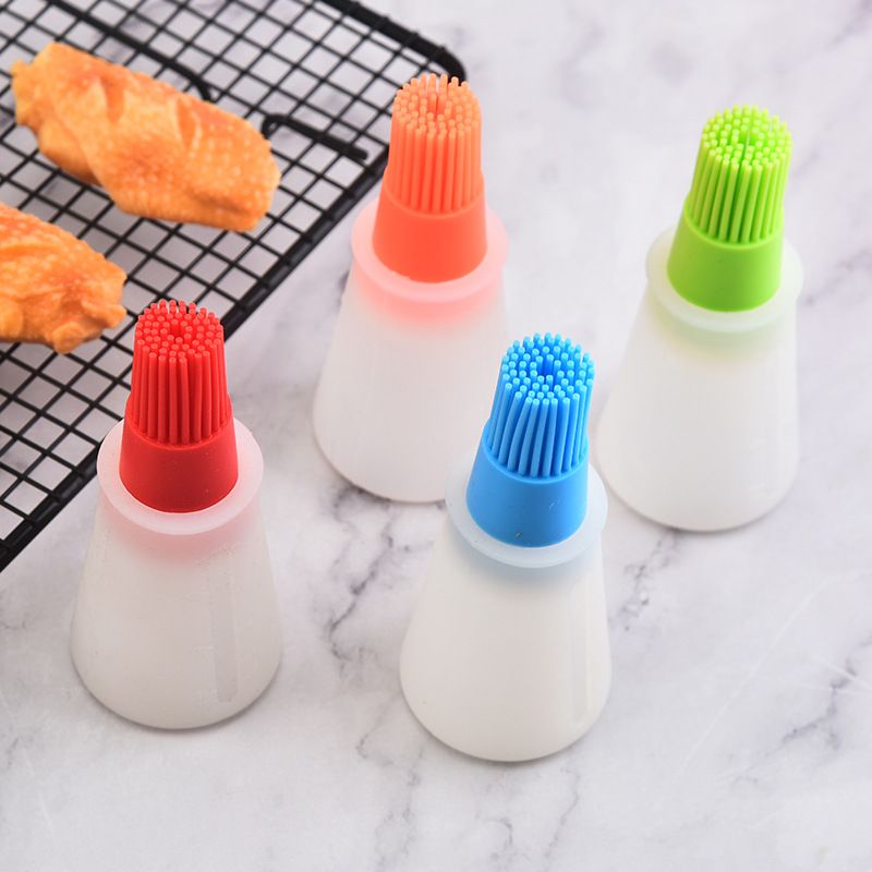 4 pcs Silicone Oil bottle brush, BBQ/Pastry Basting Brushes,Silicone Cooking Grill Barbecue Baking Pastry -Random Color — image 2