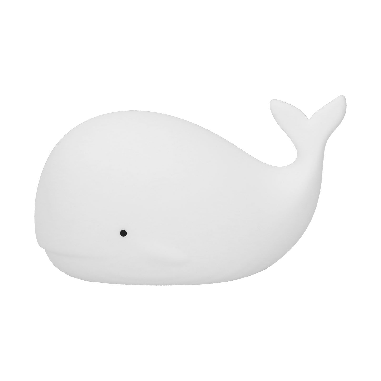 USB Night Light 1.3W Whale Shape 7-Colors Silicone Bedside Lamp for Home Bedroom White — image 6