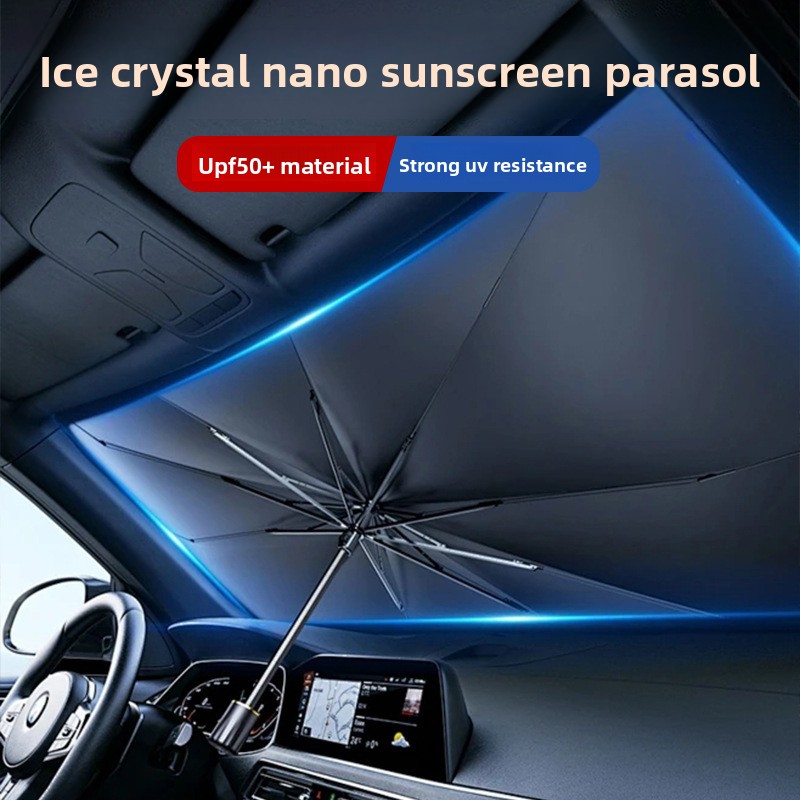 Large size Foldable Car Windshield Sun Shade Umbrella - Ultimate UV & Heat Blocker for Interior Protection โ image 2