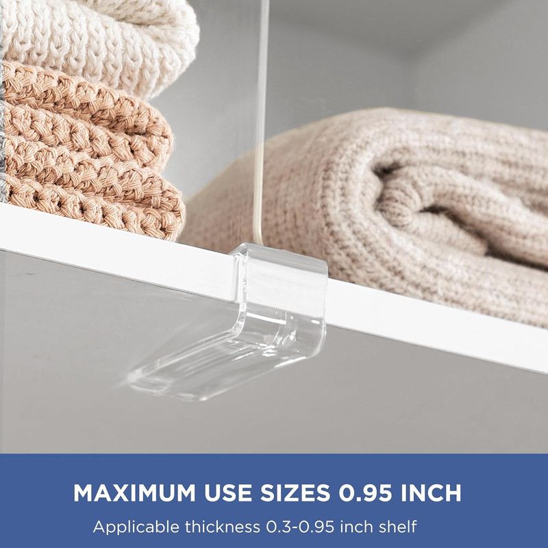 8-Pack Clear Shelf Dividers, Perfect for Sweaters, Shirts, and Handbags in Bedrooms and Kitchens – Adjustable Acrylic Bookshelf Organizers — image 5