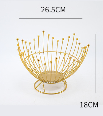 Pedestal Base Black Modern Metal Wire Fruit Basket Bowl - Countertop Storage for Fruit & Snacks — image 2