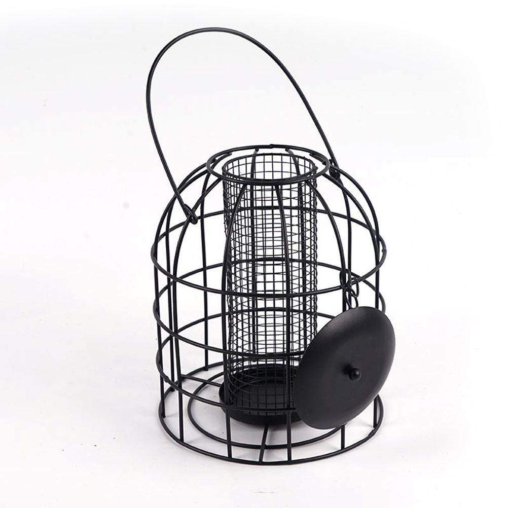 Iron Cage Bird Feeder Metal Bird Food Dispenser Hanging Feeding Column — image 4