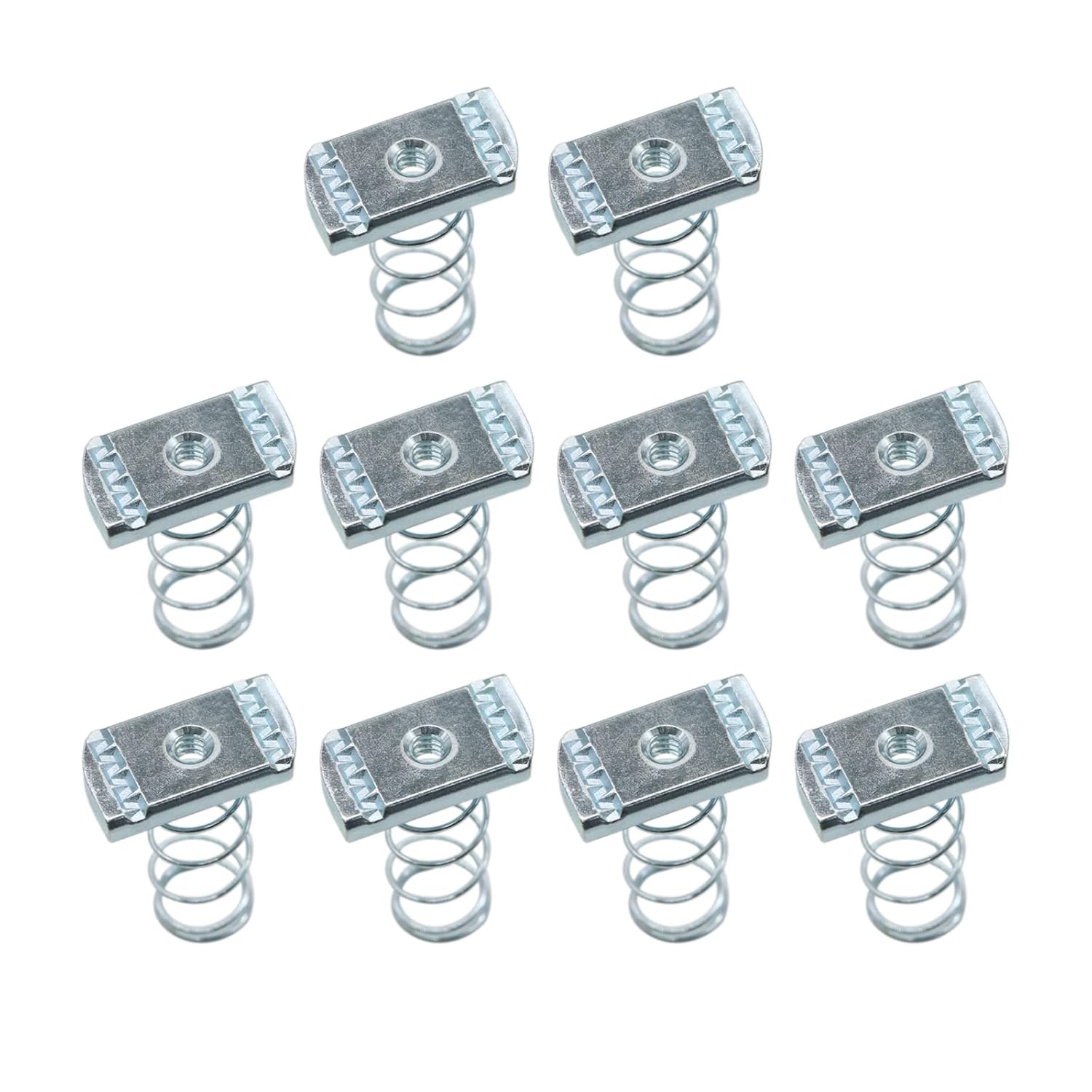 Strut Channel Nuts, 1/4"-20 Spring Channel Nut with Zinc Electroplate Finish, Long Spring Nuts Great for Use with Unistrut Channels (10 Pack) โ image 2