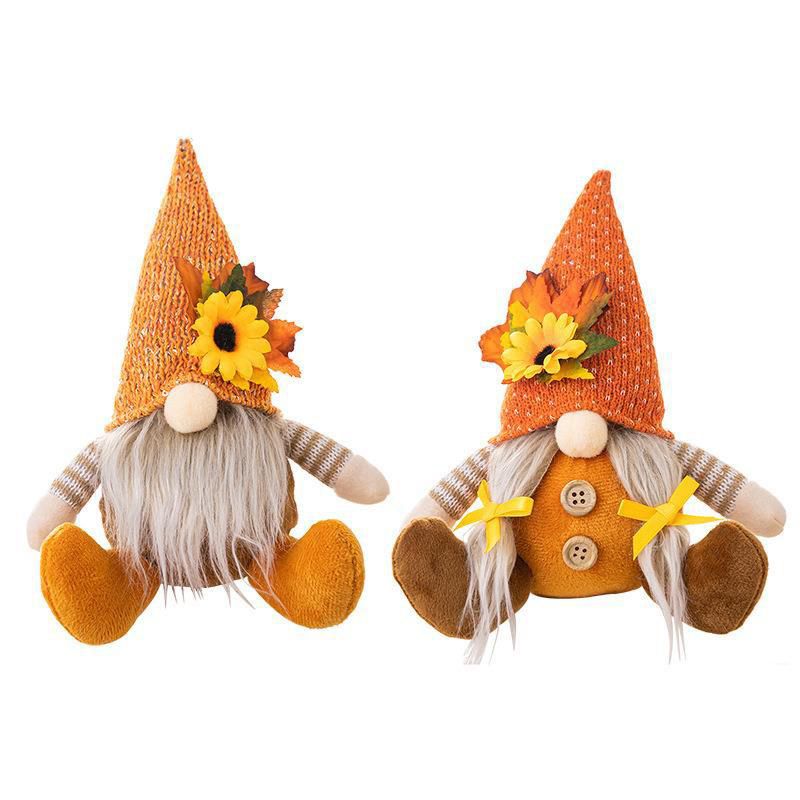 2PCS Sunflower Decorations, Summer Gnomes, Spring Gnomes, Gnome Plush for Tiered Tray Kitchen Decor, Farmhouse Swedish