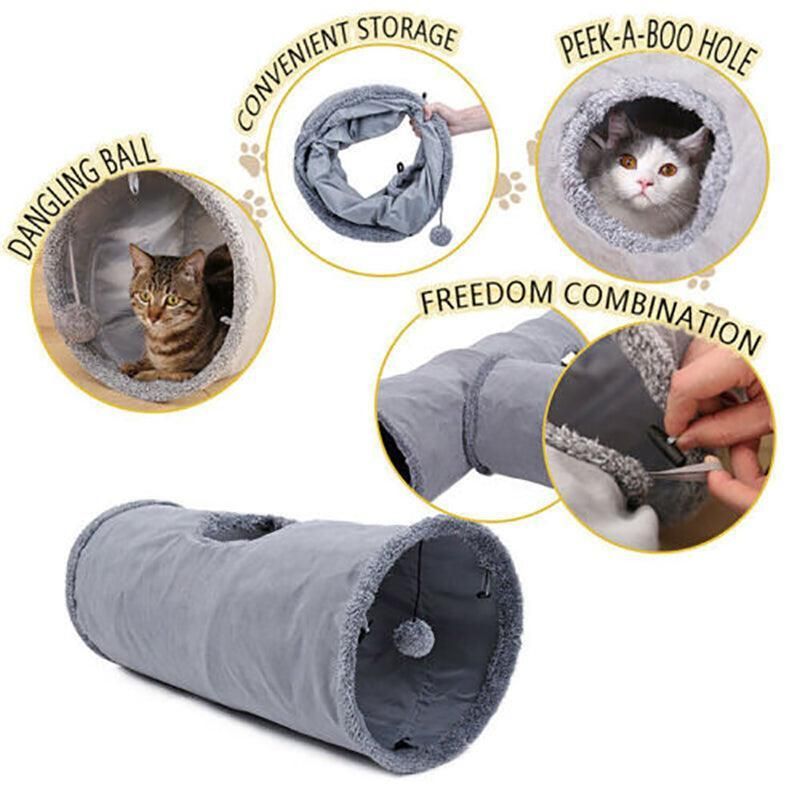 Cat Tunnel Pet Toys Play Hide Tube With Ball For Large Cat Dogs Rabbit - S- 67x30CM โ image 6