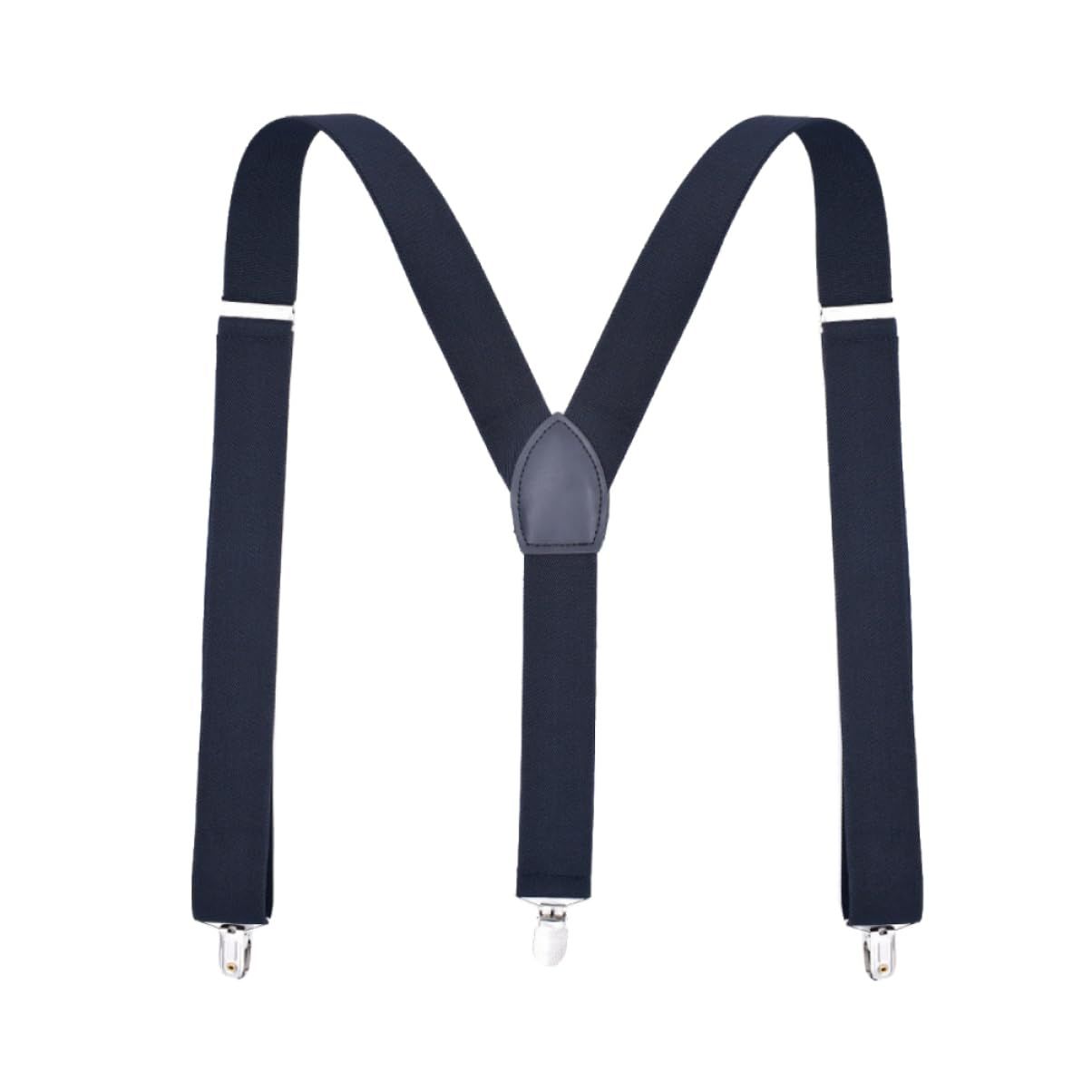 Men's Suspender - Adjustable Y-Back Clip-On Suspenders for Men with Heavy Duty Strong Clips (navy blue)