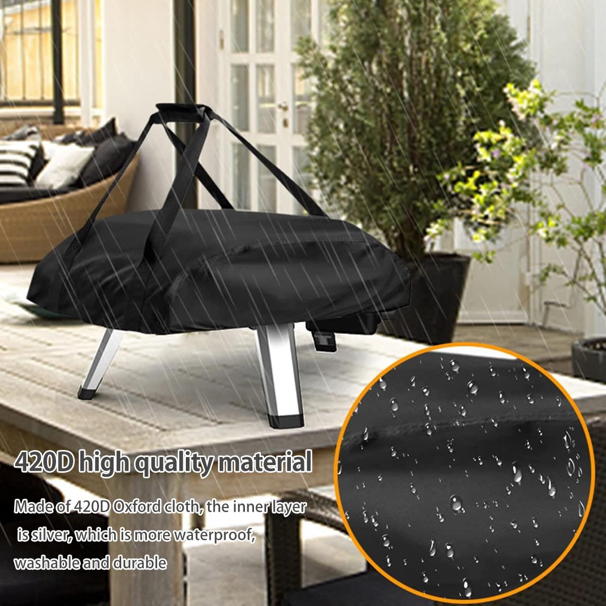 Outdoor portable oven cover, heavy-duty waterproof Oxford fabric, weather resistant, pizza oven accessories — image 4
