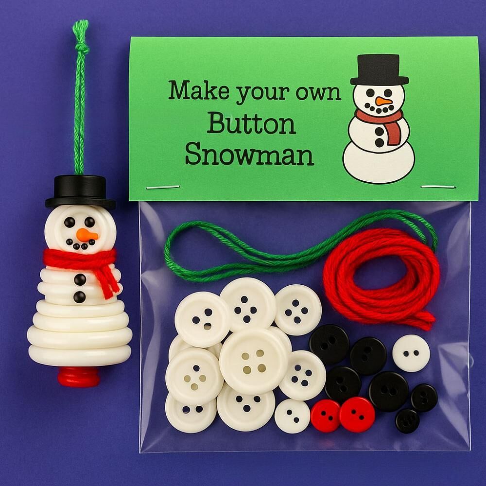 Christmas gift Christmas Button Ornament - Festive Santa Design Craft Kit （Red Christmas tree） — image 3