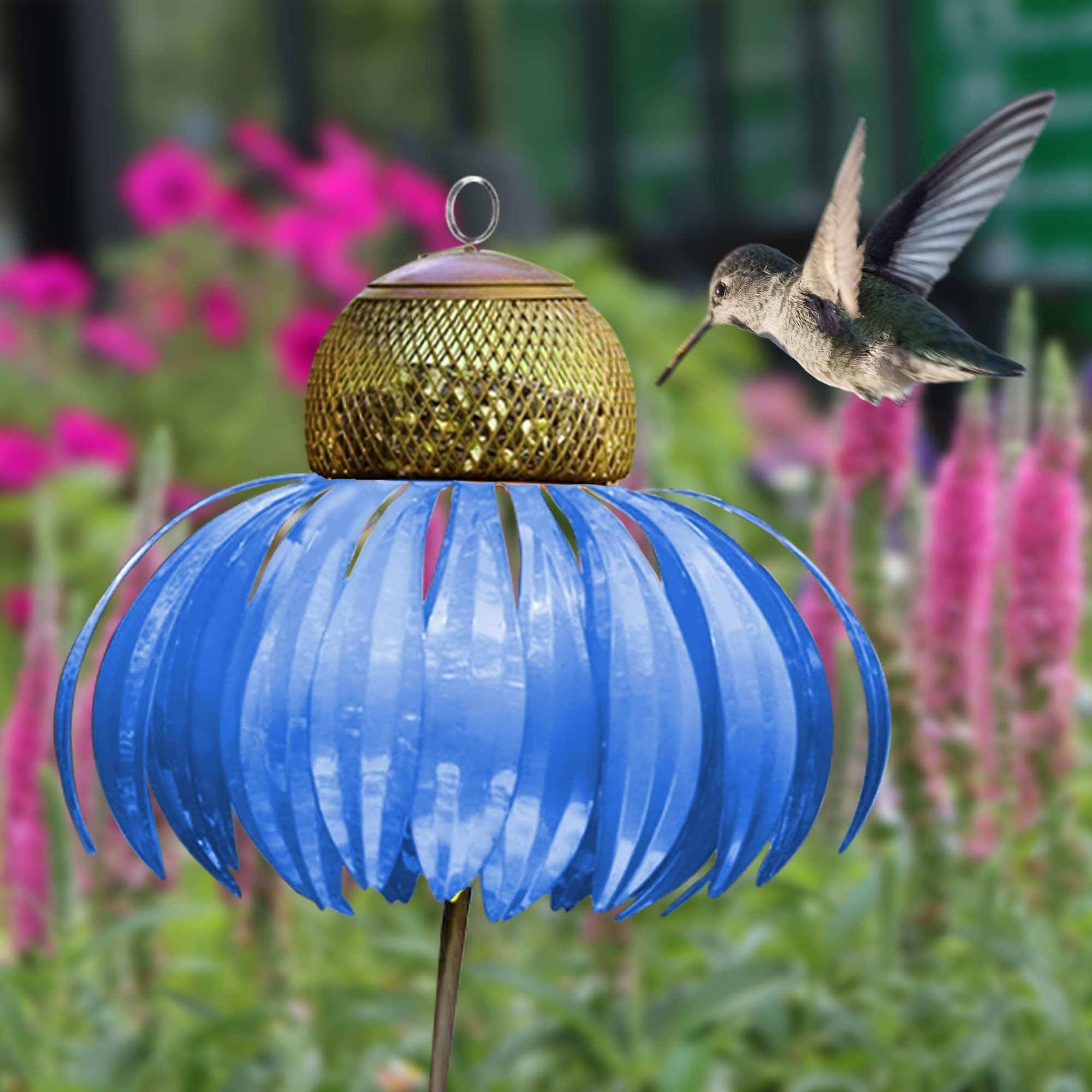 Art Metal Standing Flower Bird Feeder — image 3