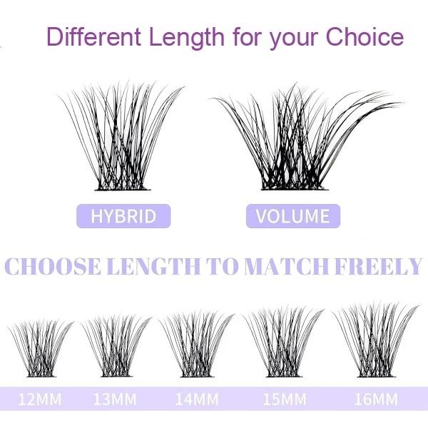 40p Individual False Eyelashes Natural Look Volume Lash, Black — image 3