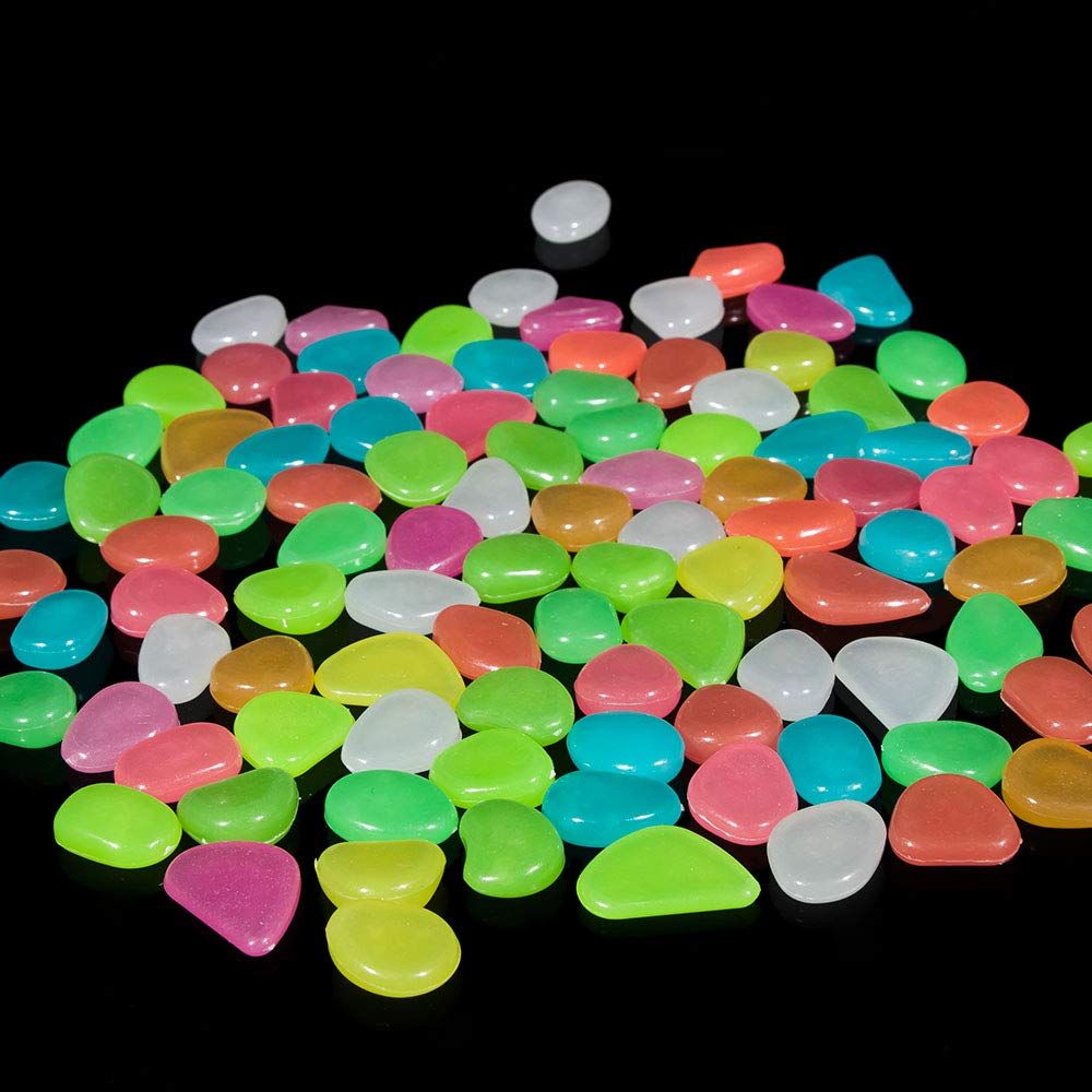 Pebbles/Glow Stones/Glowing Rocks Blue Decor for Garden/Fish Tank/Aquarium/Walkway/Driveway/Plant Pots/Bonsai (100 โ image 5
