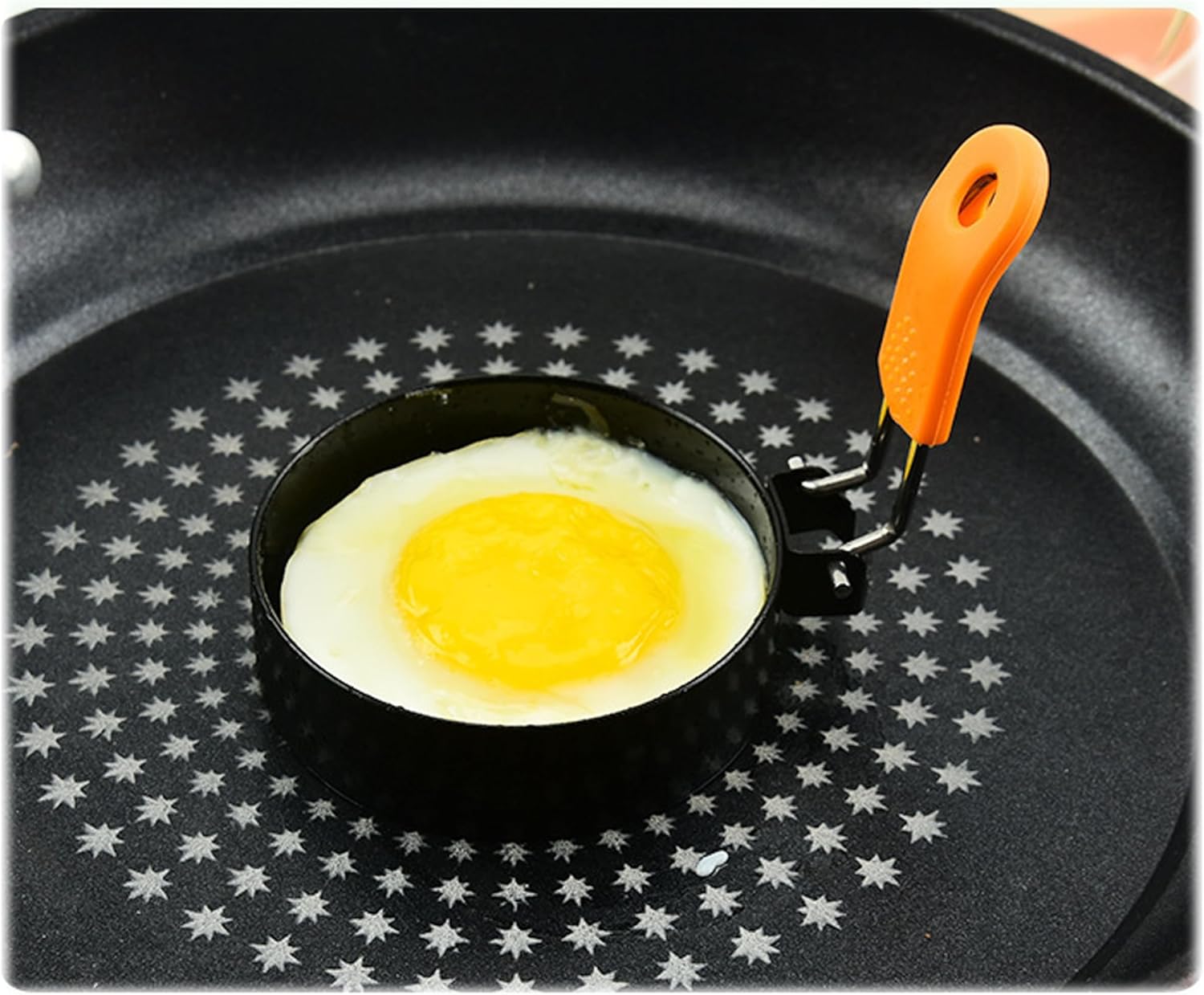 3.5" Egg Rings Set of 4 with Silicone Handle, Large Ring for Frying Eggs, Round Mold for English Muffins - Griddle Cooking Shaper for Indoor Camping Breakfast โ image 4