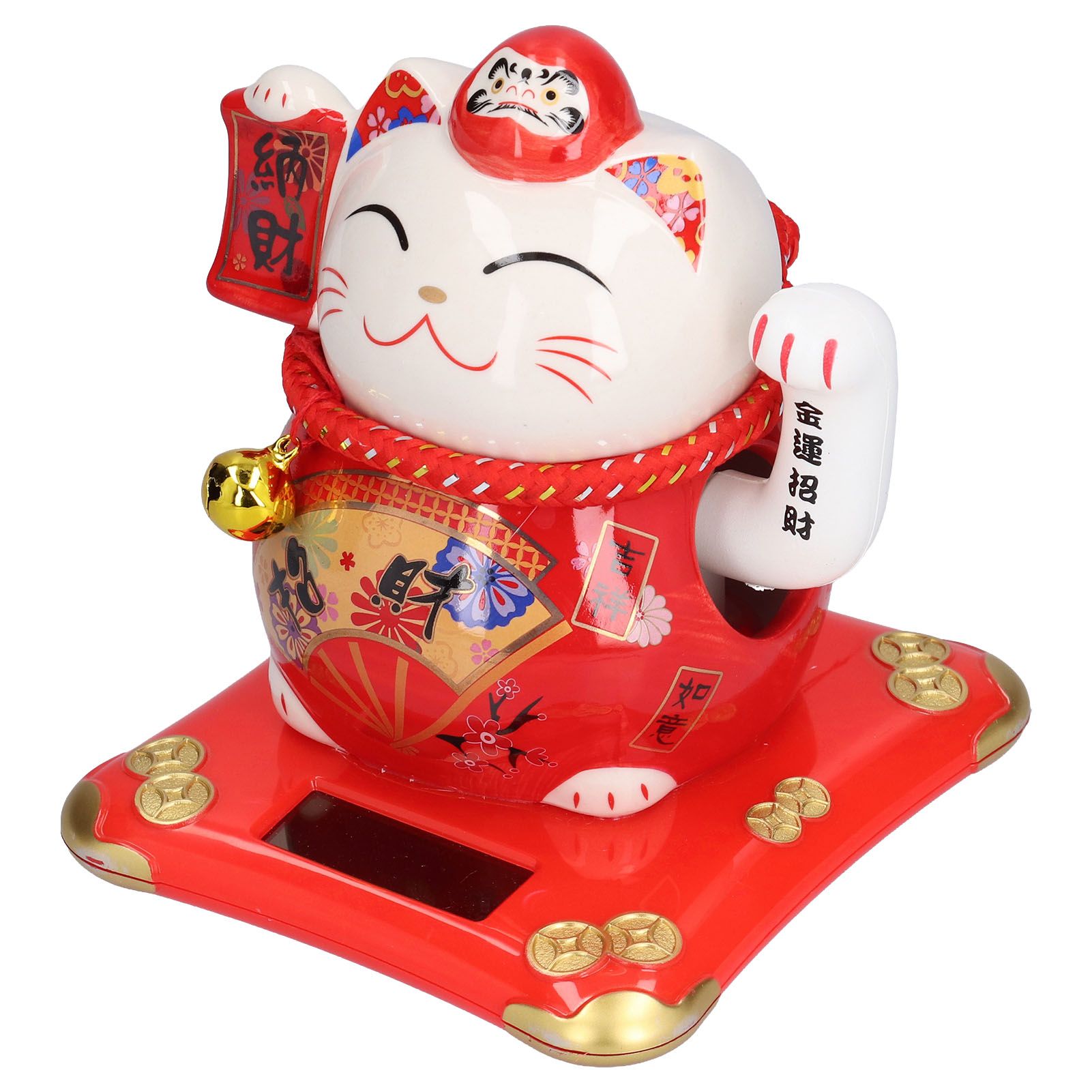 6in Fortune Cat Ceramic Waving Lucky Cat Ornament Home Decoration for Bedroom Car OfficeType 1 — image 5