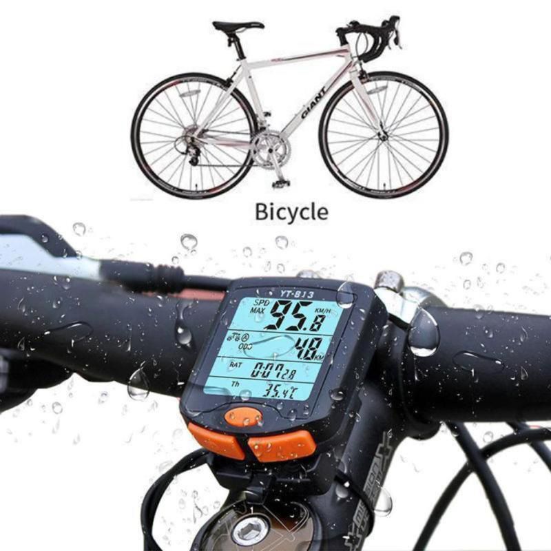 Bicycle Speedometer Cycling Odometer Speeding Alert Stopwatch Multi Function Waterproof 4 Line Display with Backlight — image 5