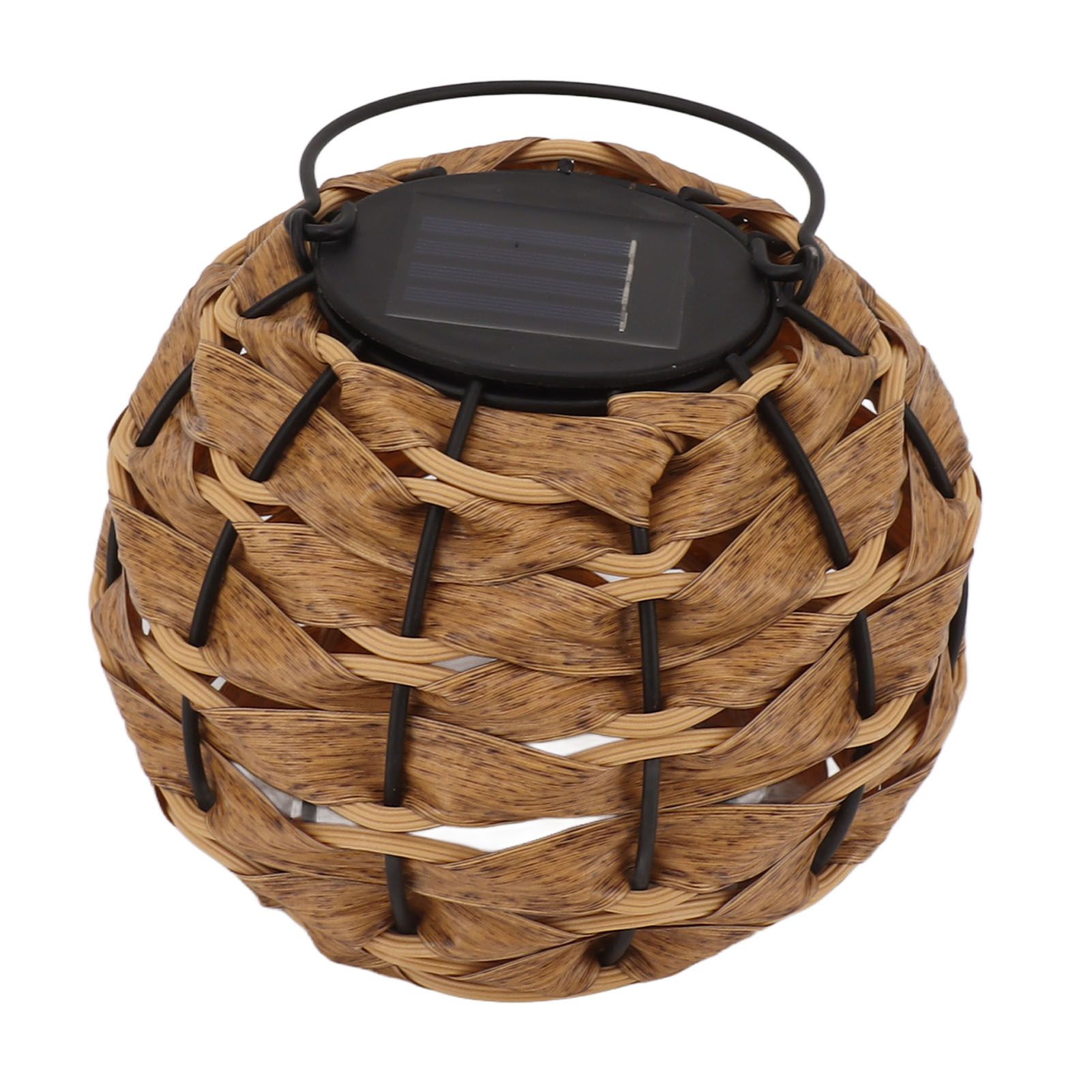 Outdoor Solar Lantern LED Waterproof Hollowed Rattan Ball Solar Hanging Light with Handle for Christmas Decorations Garden Yard Porch Lawn โ image 6