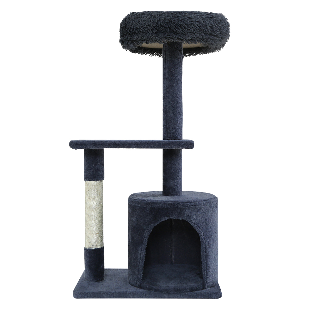 i.Pet Cat Tree 94cm Scratching Post Tower Scratcher Condo House Wood Trees Grey โ image 3