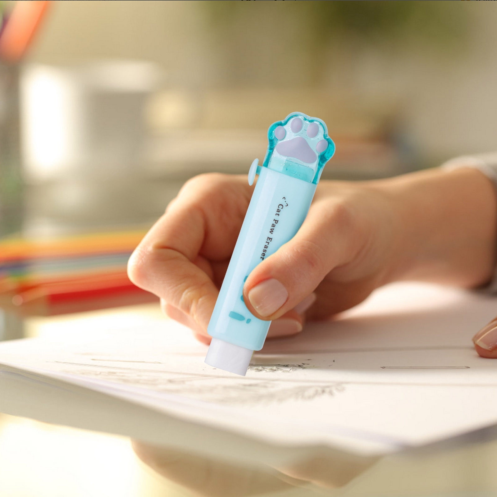 Erasers for Pencils 2 Pack, Cute Pencil Erasers for Office, Erasers for Drawing Sketching Blue โ image 4