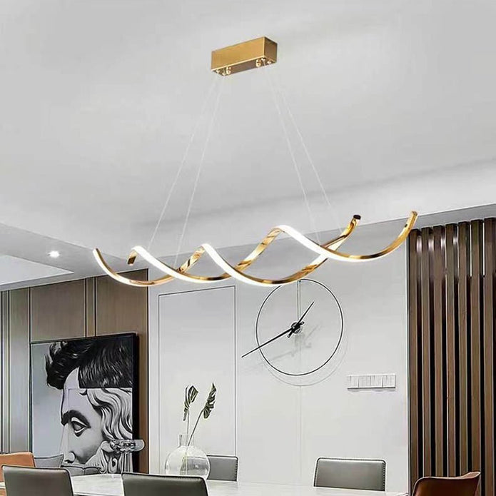 150cm Modern Minimalist Titanium Gold Pendant Light Adjustable LED Chandelier โ image 4