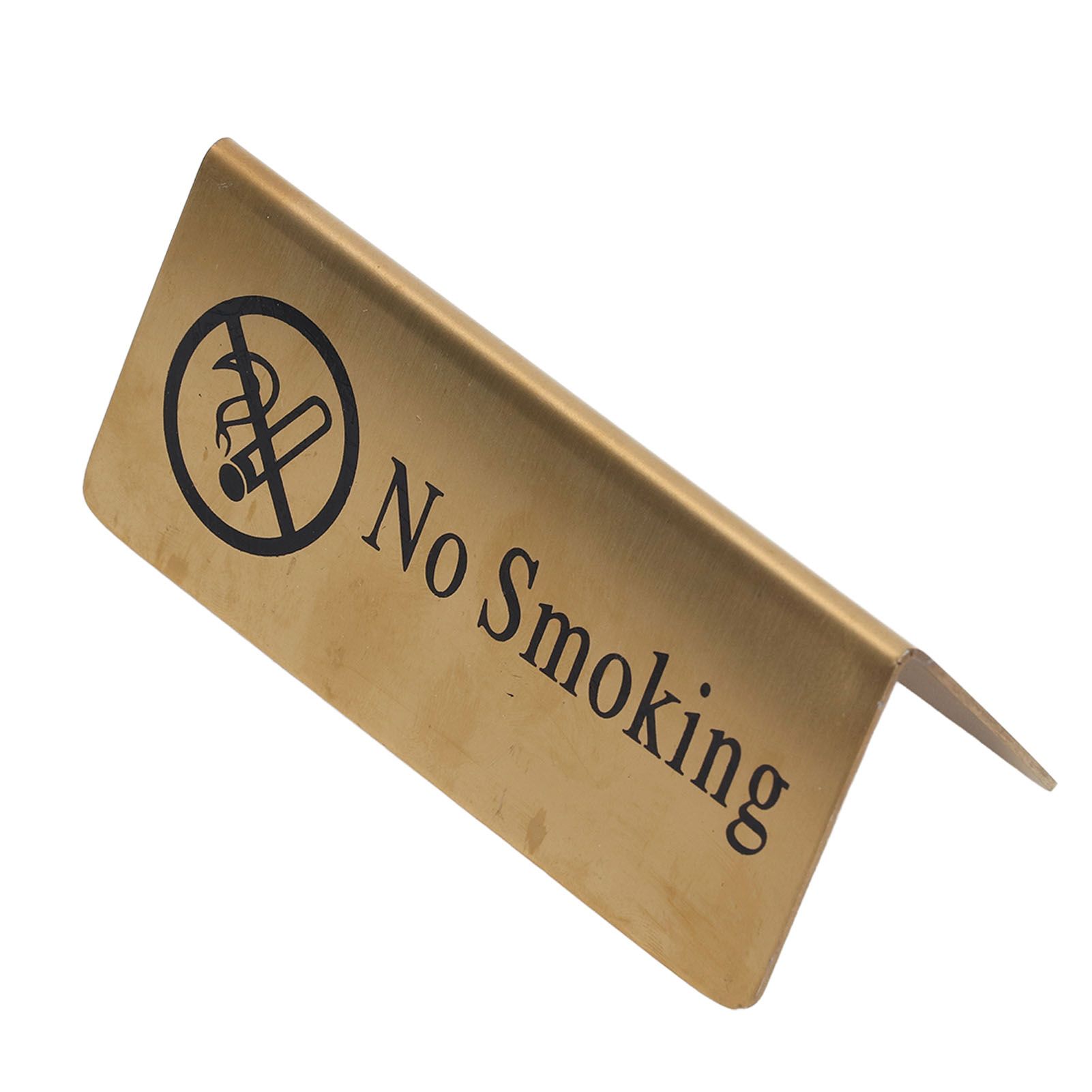 Metal Table Top Sign Strong Stainless Steel Double Sided Space Saving Gold Tabletop Sign for Party Wedding Hotel No Smoking โ image 2
