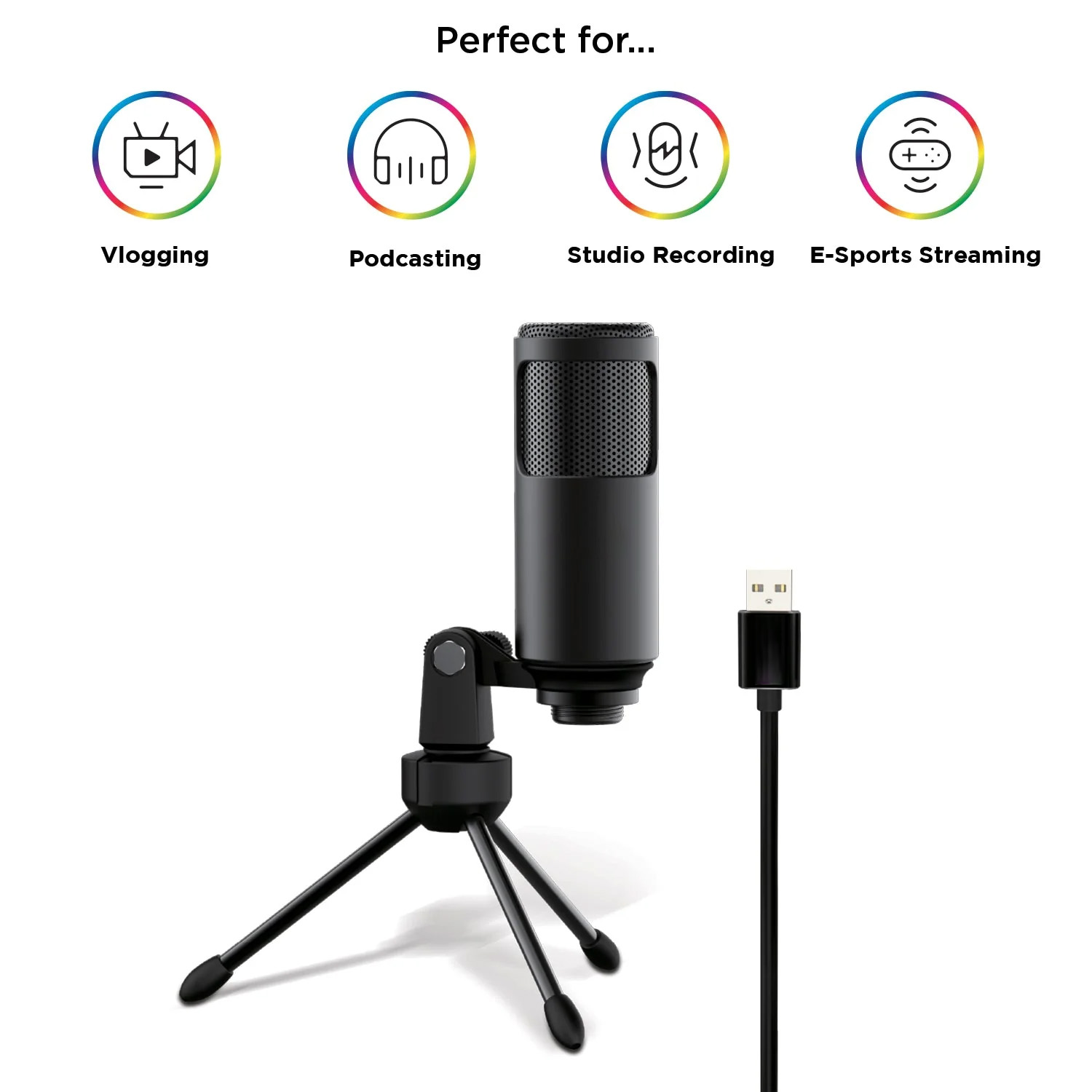 Sonictrek Studio Streaming Podcaster USB Microphone With Desk Tripod โ image 4