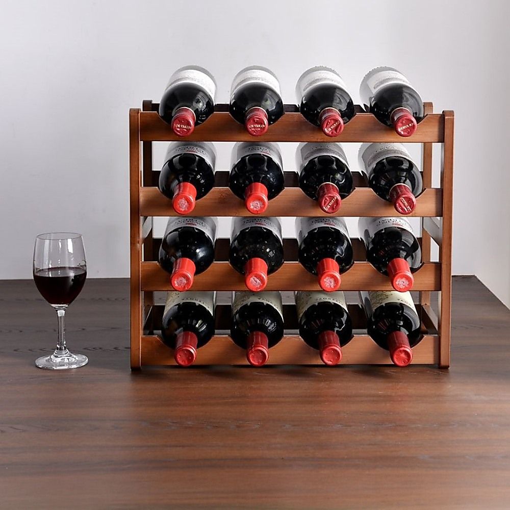 Bamboo Stackable Modular Freestanding Countertop Wine Shelf Rack — image 6