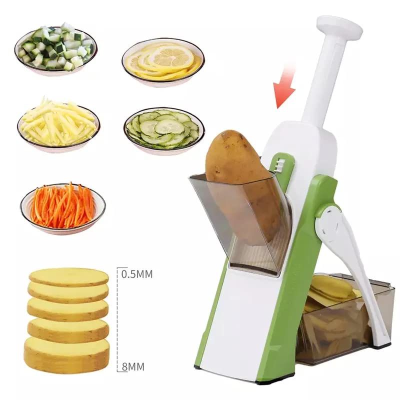 Safe slicer for kitchen, slicer, safe, kitchen, cooking, vegetables, fruits, adjustable, easy to use (Pack of 1) — image 2
