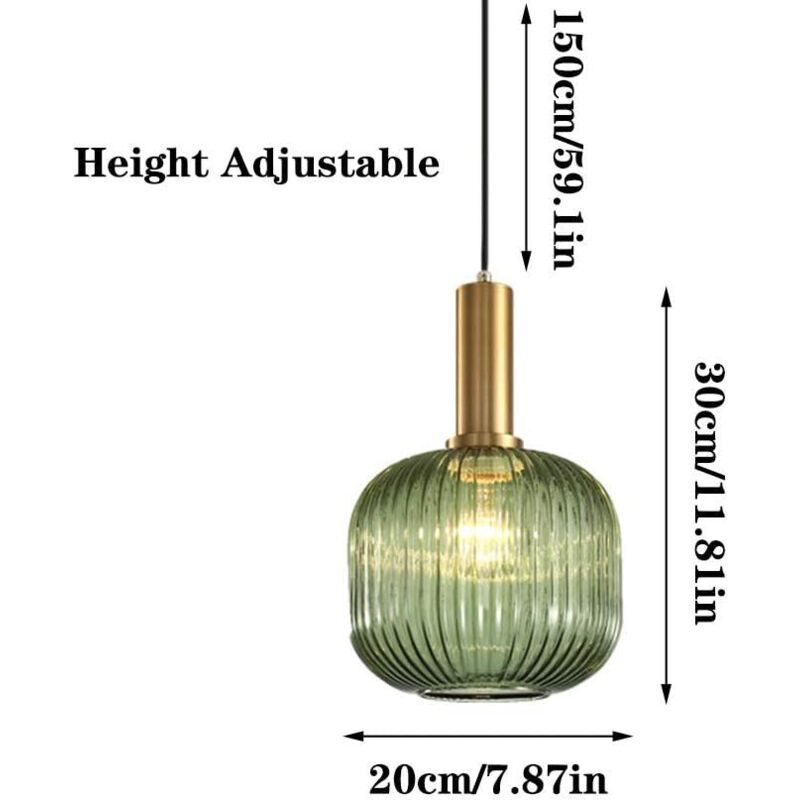 Industrial Vintage Glass Pendant Light Polished Brass Holder Modern Retro Ceiling Lamp Energy Class A Plus — image 3