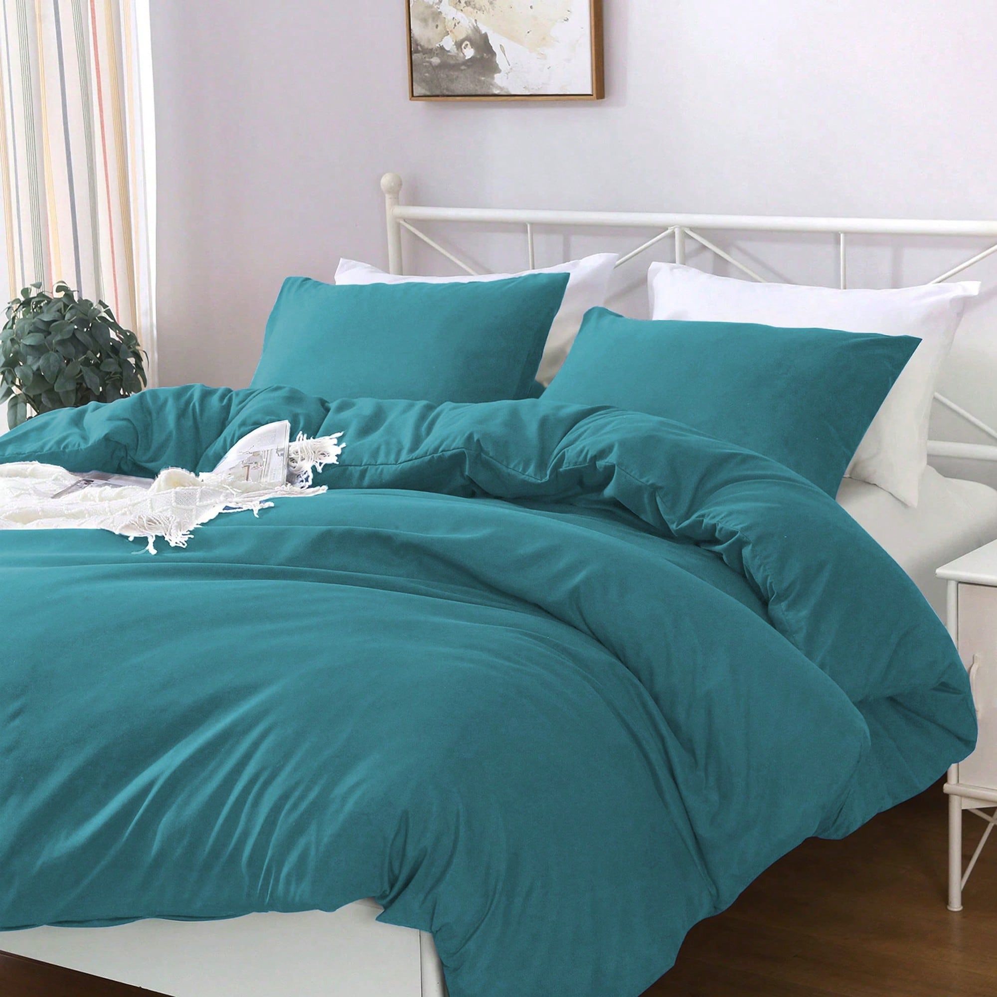 Hotel Soft Microfiber Duvet Cover Set-2000TC Quilt Cover Set & Pillowcases -1 Donna Cover Zipper Closure & 1 x Pillowcases-Breathable Bedding - Wrinkle, Fade — image 2