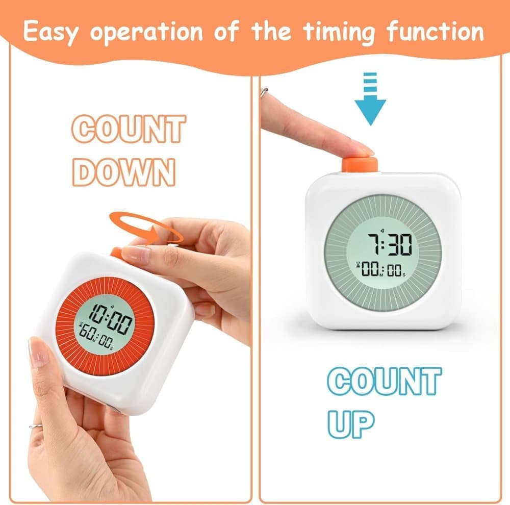 60 Minutes Digital 3-in-1 Timer with Clock and Alarm, White — image 4