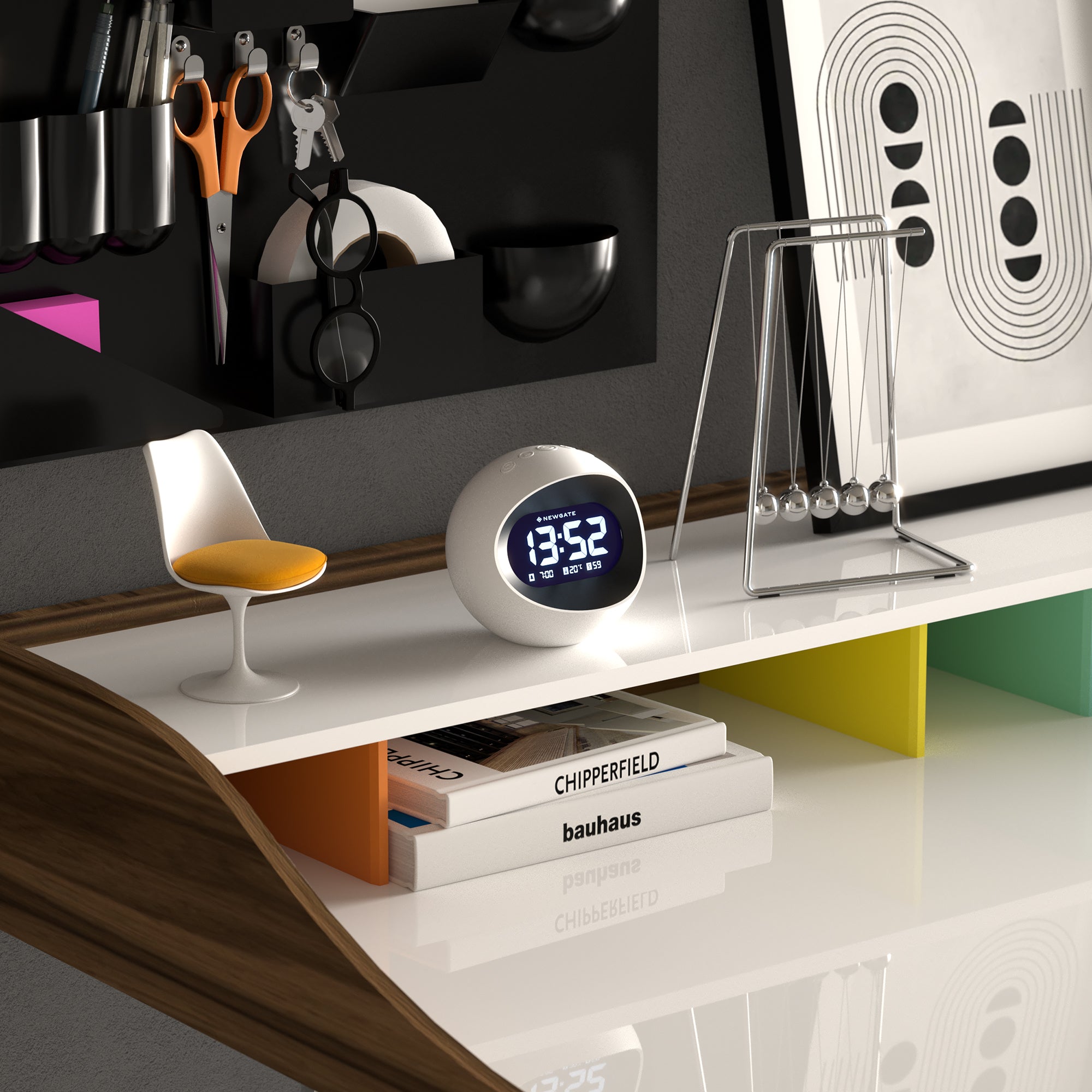 Newgate Centre Of The Earth Lcd Alarm Clock White — image 5