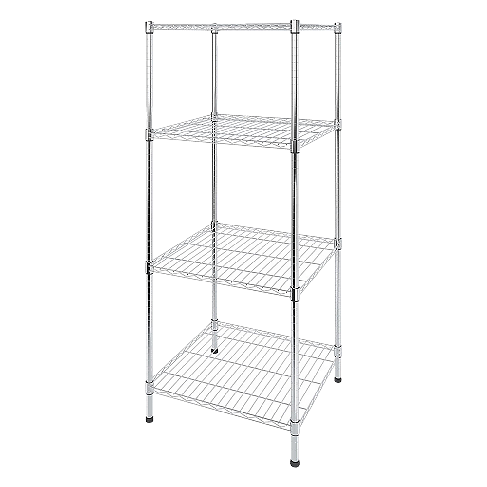Modular Wire Storage 35x35cm Steel Shelving Chrome With Fixed Legs For Garage Warehouse Or Kitchen Organisation
