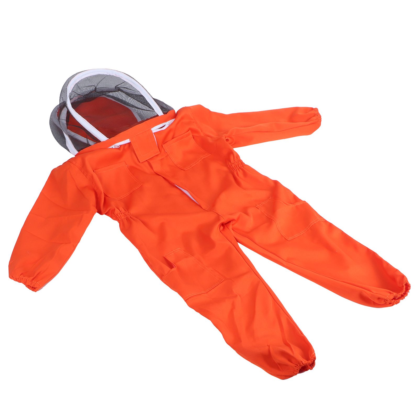 One Piece Beekeeping Suit with Veil Hood Children kids Beekeeping Protective Clothes(Orange L) — image 3
