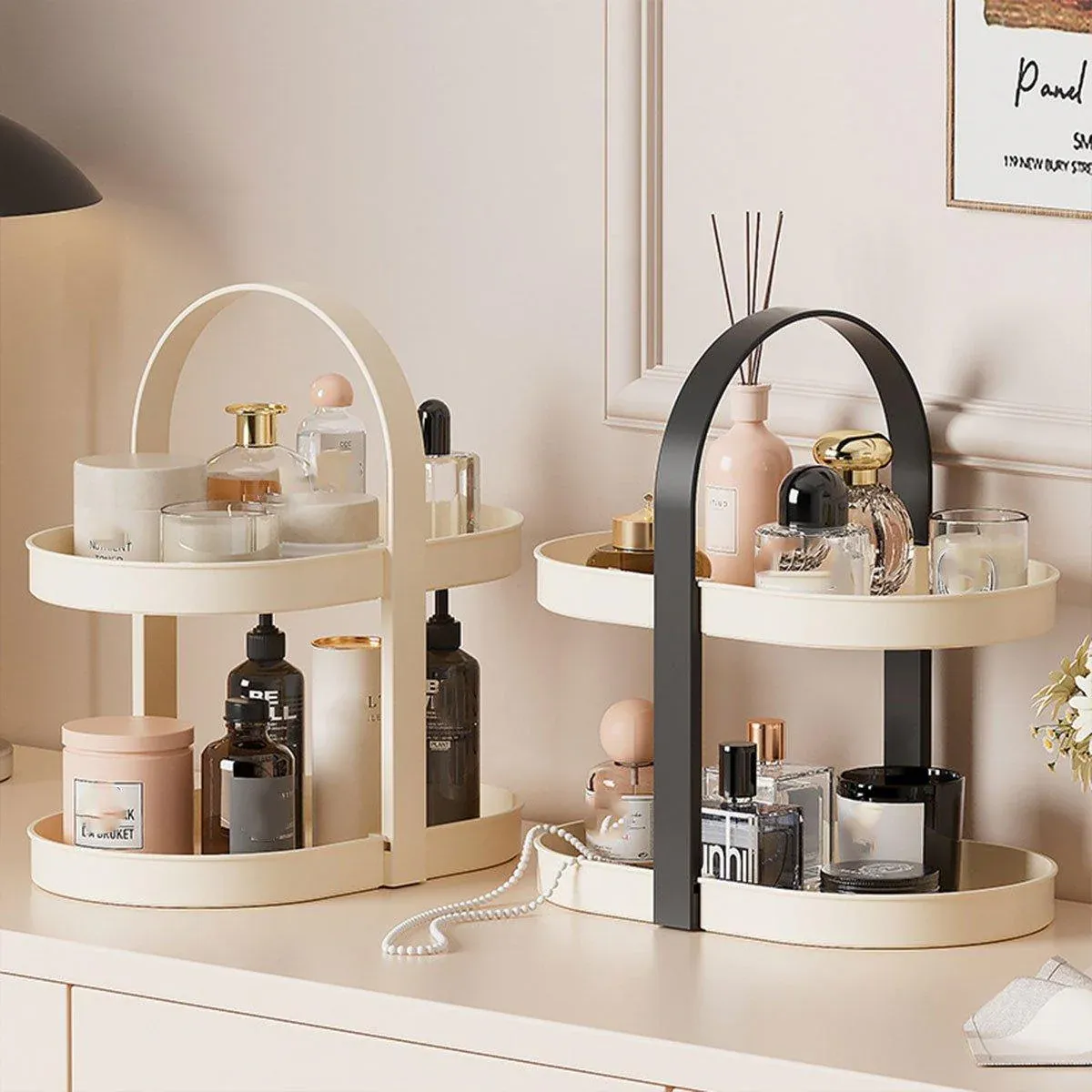 Cosmetics Organizer Desktop Storage Rack Makeup Skin Care Perfume Holder Box - Black — image 5