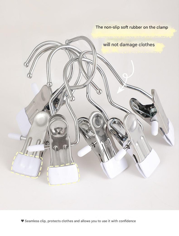 Blue Stainless Steel Hanging Clips (35 PCS) - Strong Grip for Pants, Hats, Socks, Laundry — image 4