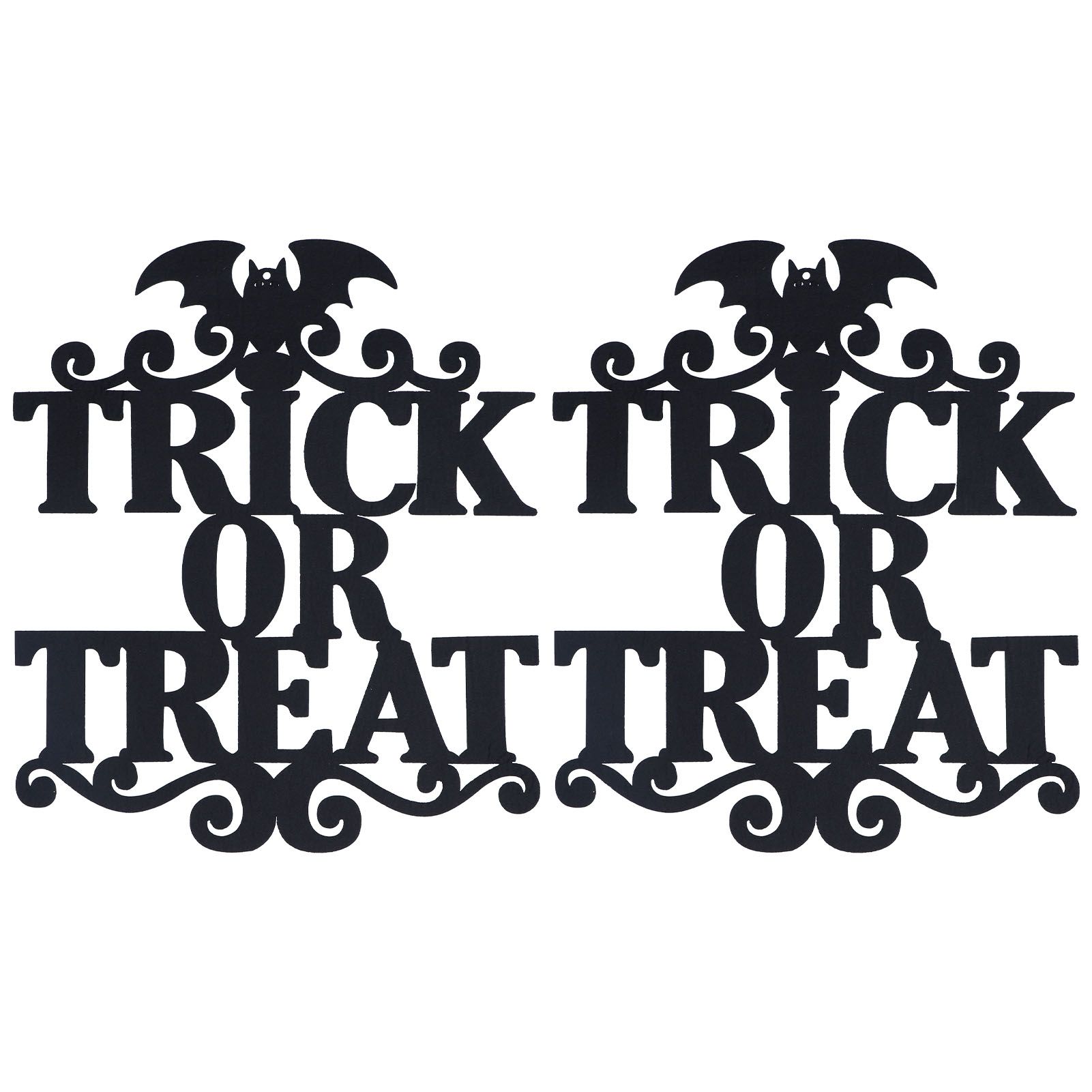 2Set Non Woven Fabric Halloween Hanging Sign Trick Or Treat Hanger for Front Door Party — image 2