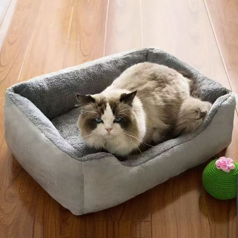 70x50x15CM Grey Premium Plush Pet Bed and Cozy Cushion Mat with Removable Flannel Cover & Non-Slip Waterproof Oxford Bottom for Cats Dogs Car & Home Universal โ image 4