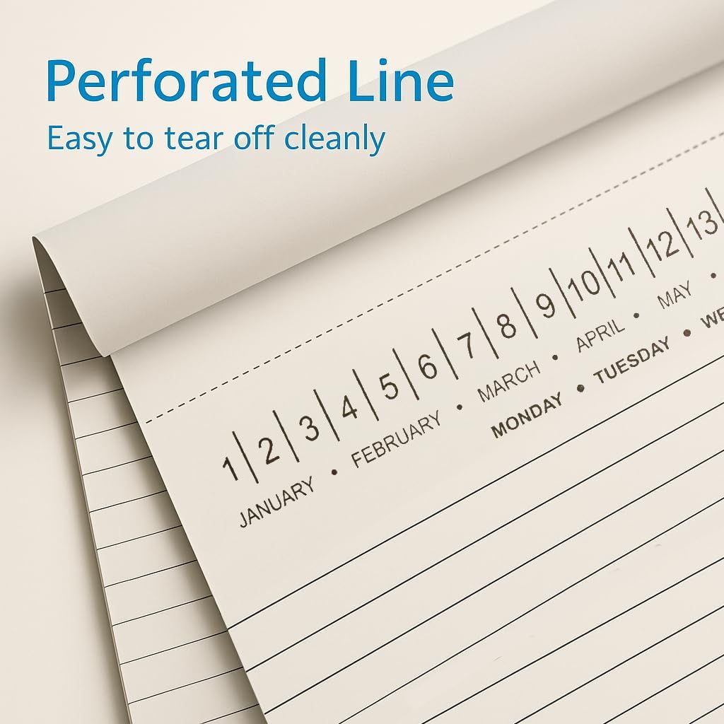 Legal Pads 8.5 x 11 with Date on Top, Narrow Ruled, White Note Pads College Ruled Writing Tablets for Office, School, 50 Sheets, 3 Pack — image 3