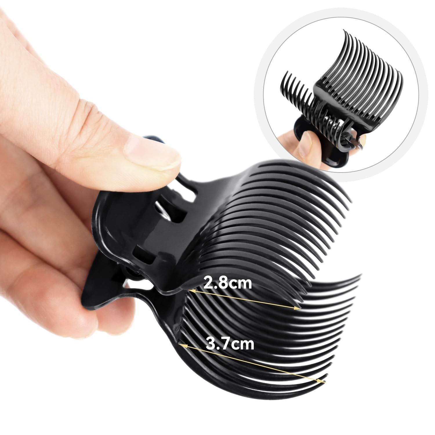 20 Pcs Hot Roller Clips for Hair, Curler Claw Clip for Women Hair Section Styling (Black, 2inch) — image 3