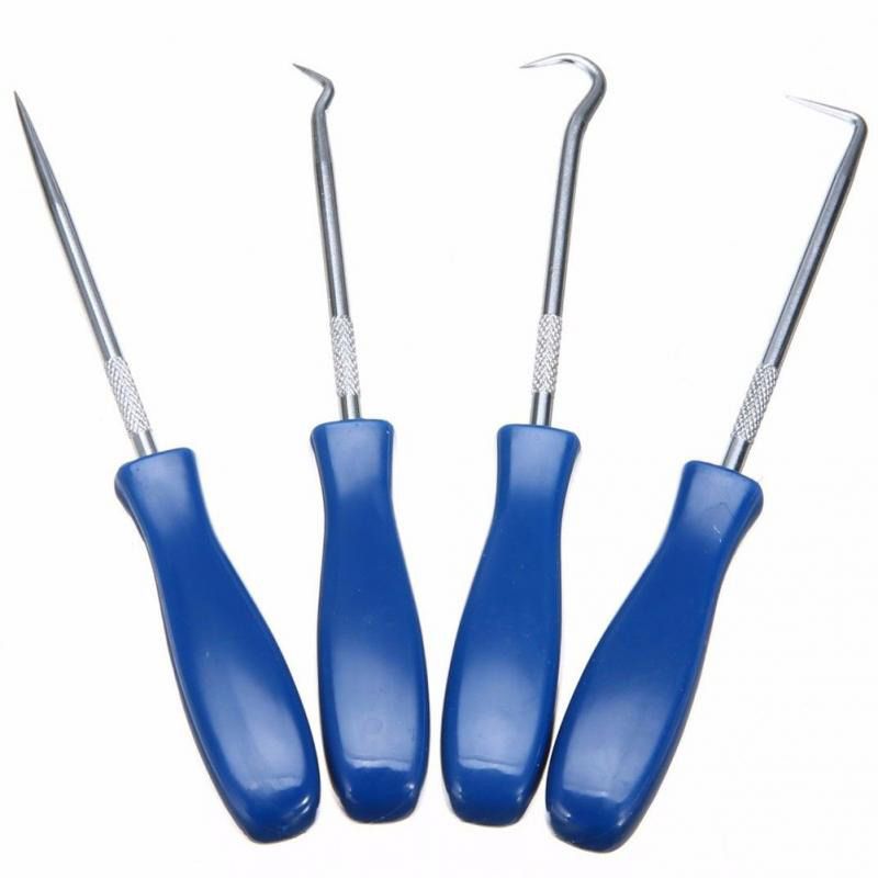 4pcs Precision Pick and Hook Set Includes Precision 90 Degree, Hook, Combination and Straight Hooks and Picks for Mechanics
