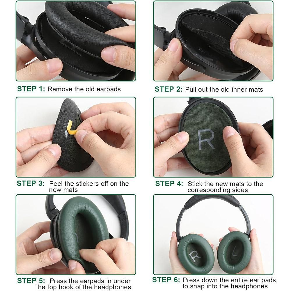Pair of Replacement Ear Pads for Bose QC45 Headphone Ear Cushions Green โ image 5