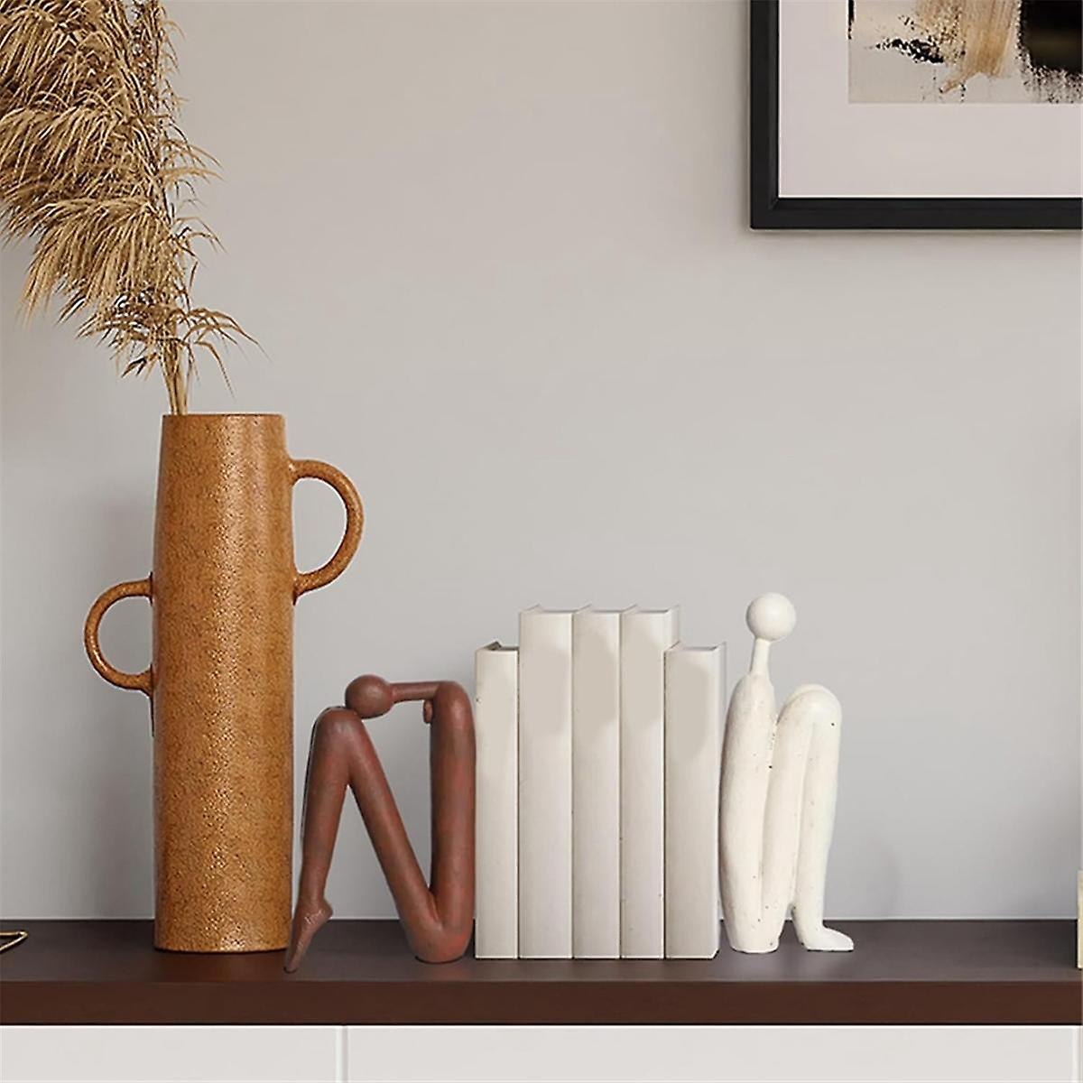 Decorative Bookends for Heavy Books, Statue Bookends for Shelves & Office Desks Brown โ image 2
