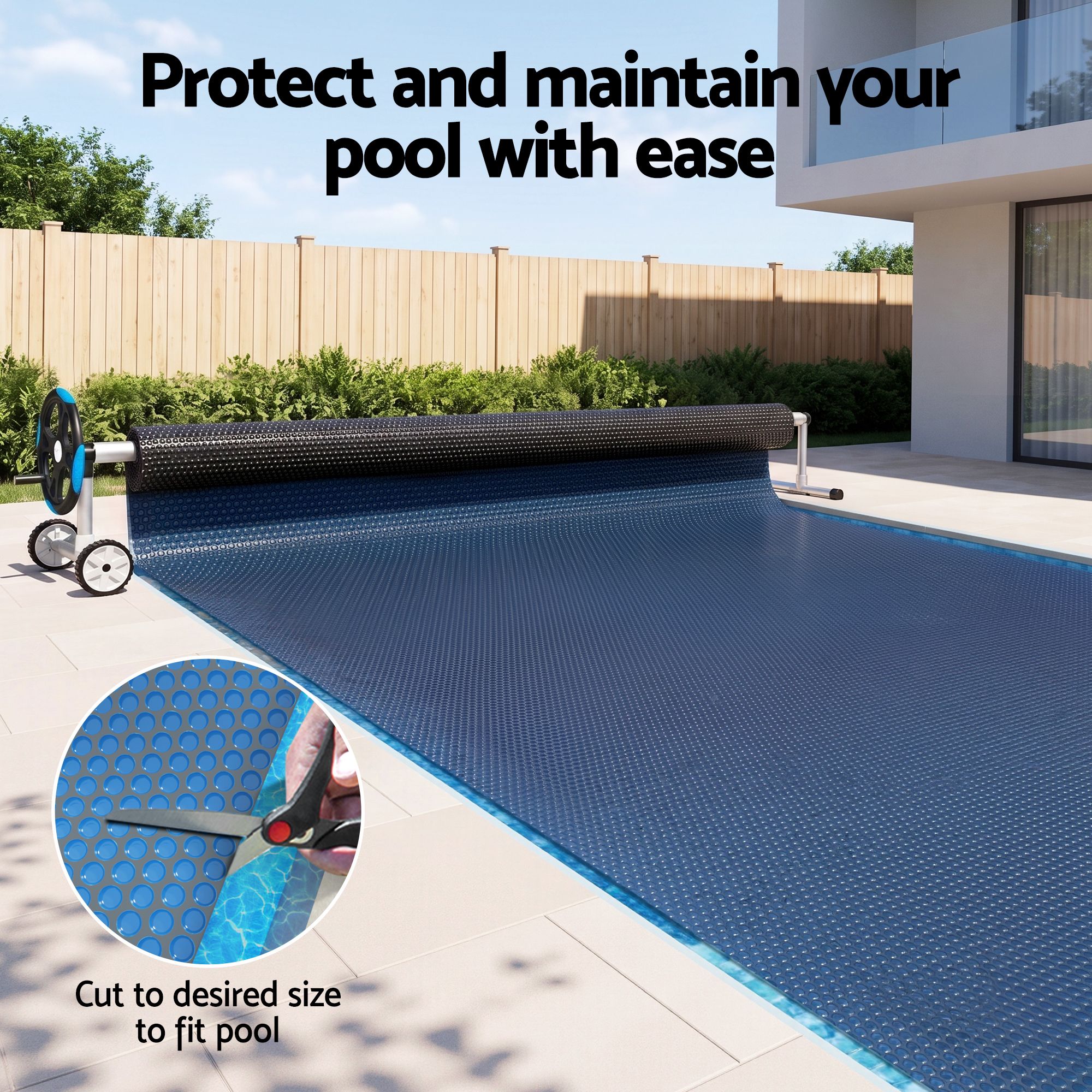 Aqua Buddy Pool Cover 500 Micron 6.5x3m w/ Blue Roller 5.55m Swimming Pools Black Solar Blanket โ image 5