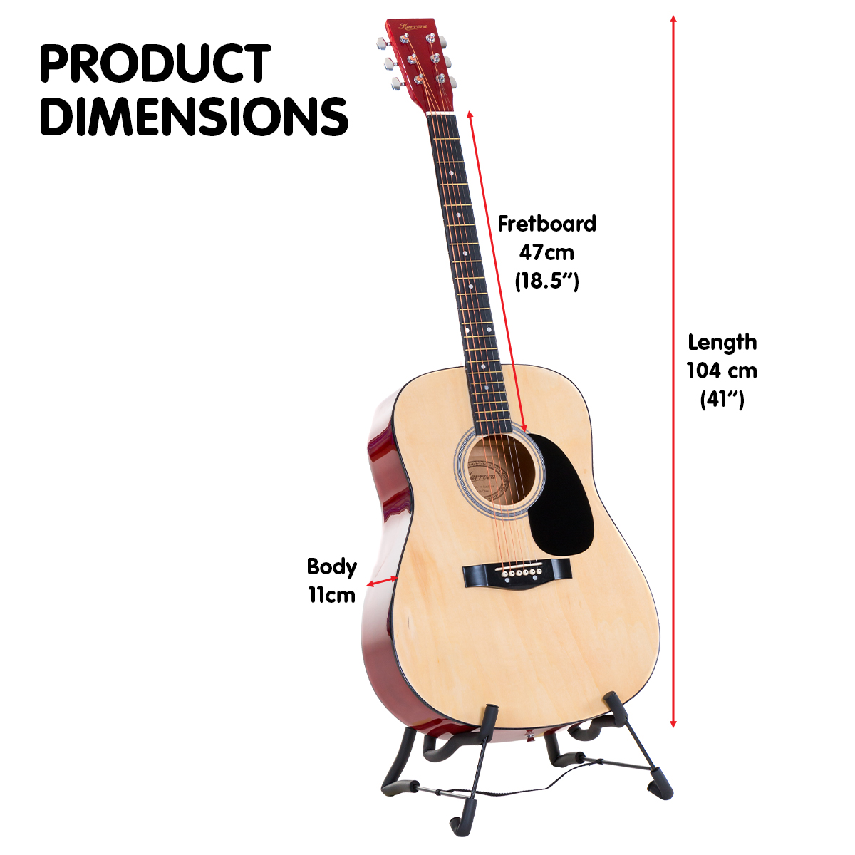Karrera 41in Acoustic Wooden Guitar String Music Instrument โ image 5