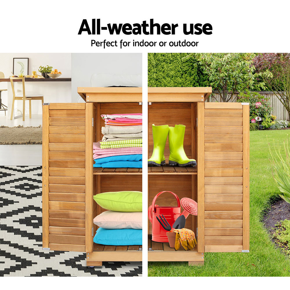 Gardeon Portable Wooden Garden Storage Cabinet โ image 6