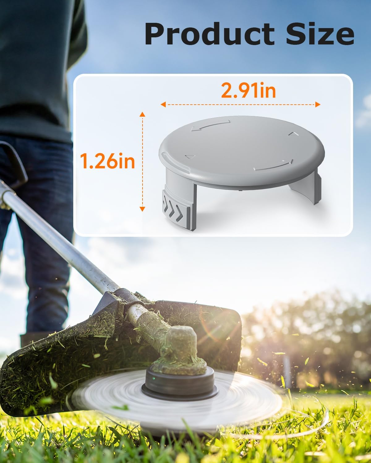 4 Pack AC14HCA Replacement Spool Cap Compatible with Ryobi Weed Wacker, Weed Eater Covers Parts Fit for Ryobi One+ 18V, 24V, 40V Cordless String Trimmers — image 2