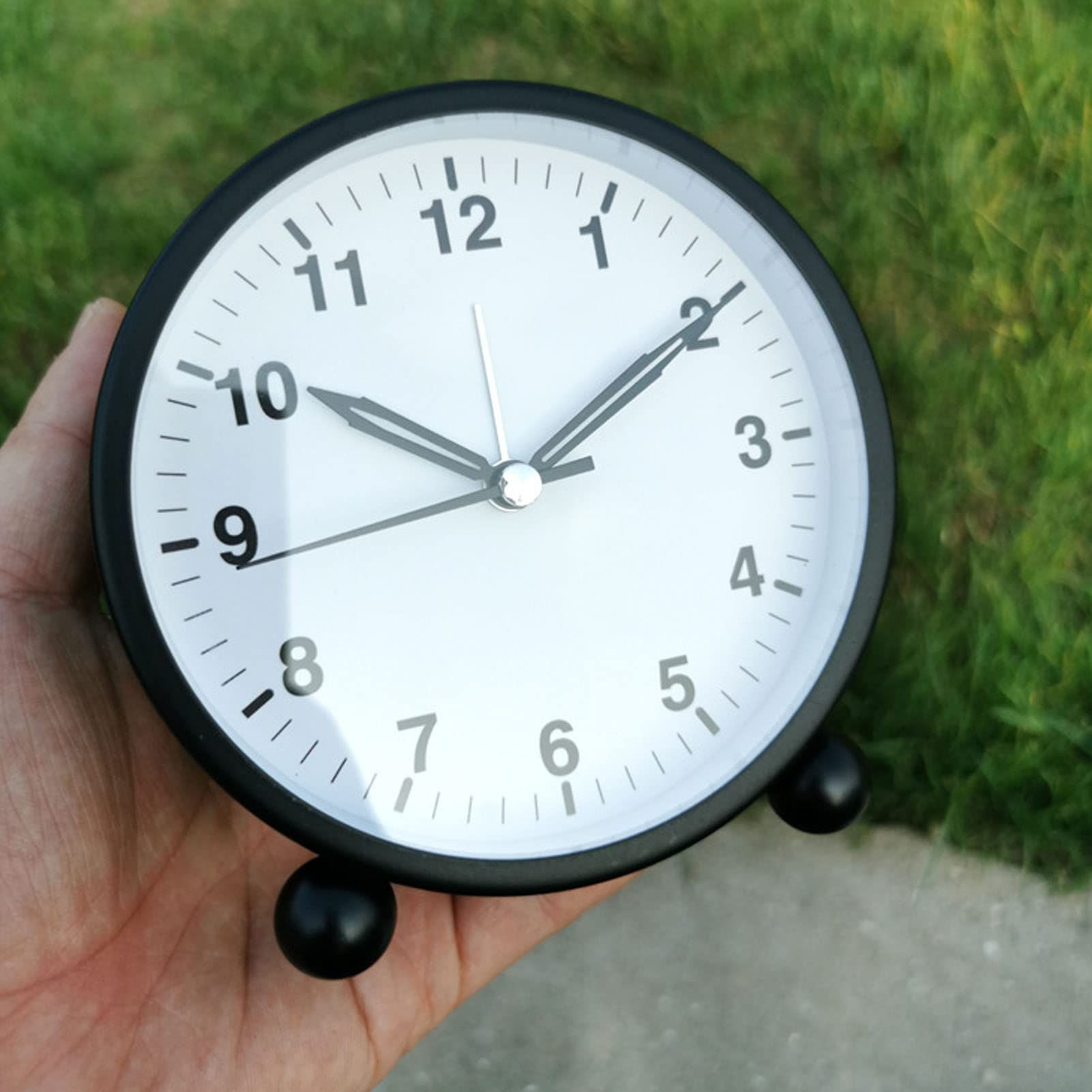 Alarm Clock, Alarm Clock for Kids, 4.3 Inch Analog Alarm Clock with Night Light Black Small Modern Silent Non Ticking Desk Clock — image 5