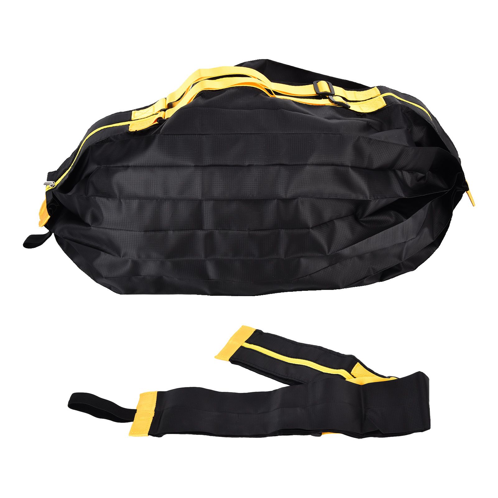 Stylish Reusable Shopping Bag Oxford Cloth Portable Foldable High Capacity Shoulder Bag Waterproof TotePure Black โ image 4