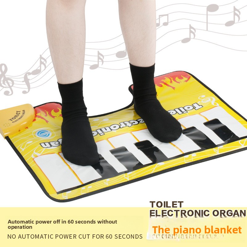 Yellow Electronic Toilet Piano Mat - Funny Musical Floor Keyboard for Bathroom Entertainment - Novelty Gag Gift & Potty Training Toy - Waterproof & — image 2